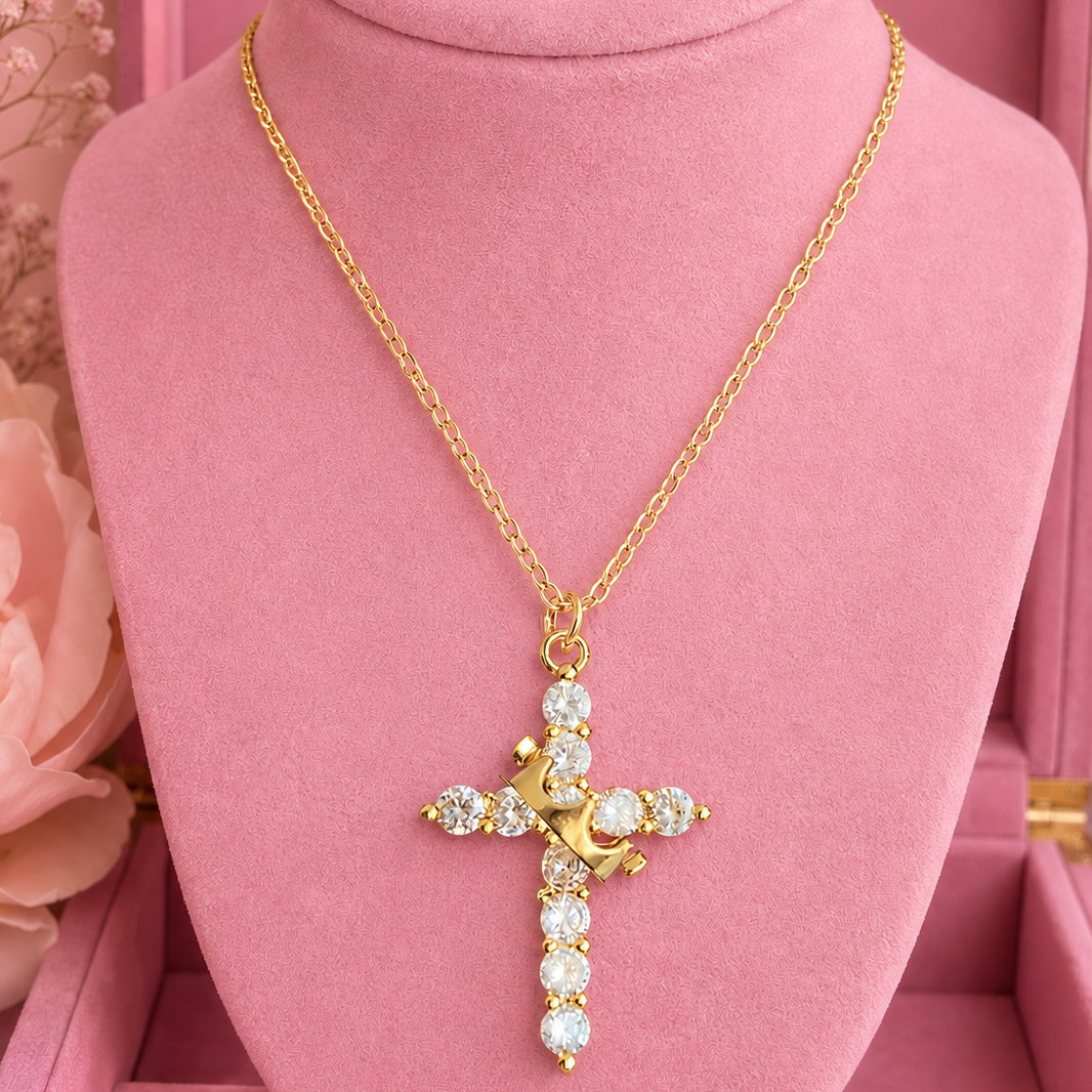 Crown cross necklace