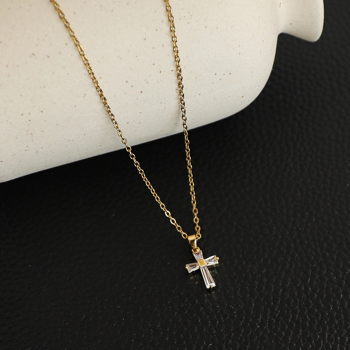 CRYSTAL CROSS NECKLACE