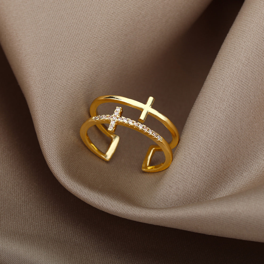 DOUBLE CROSS RING