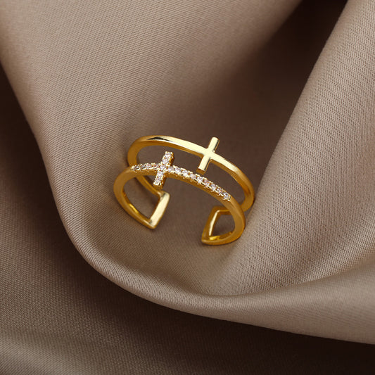 DOUBLE CROSS RING