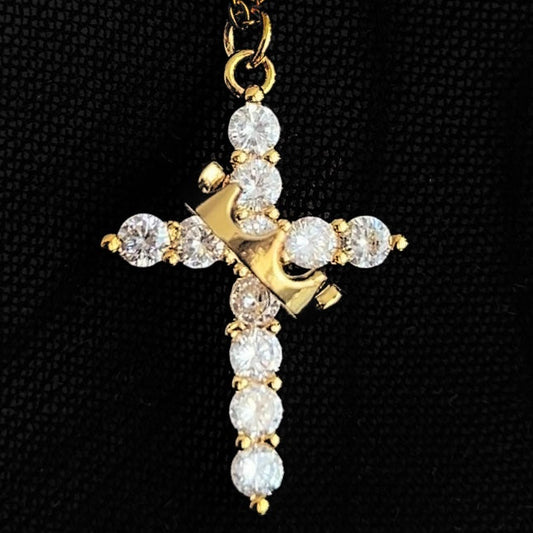 Crown cross necklace